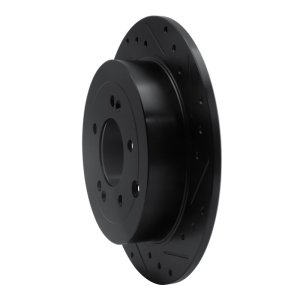 Hyundai Tucson Brake Rotor (1) - Rear Right - R1 Concepts - Drilled & Slotted - Black - `16-`22